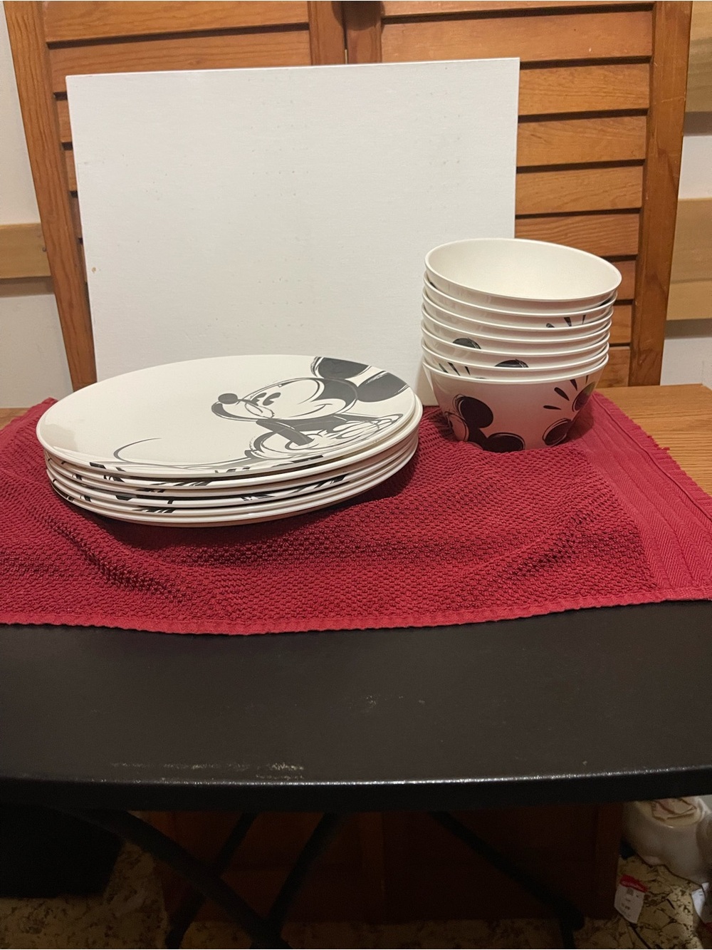 Monochrome Character Dinner Plates & Bowls Set in White and Black